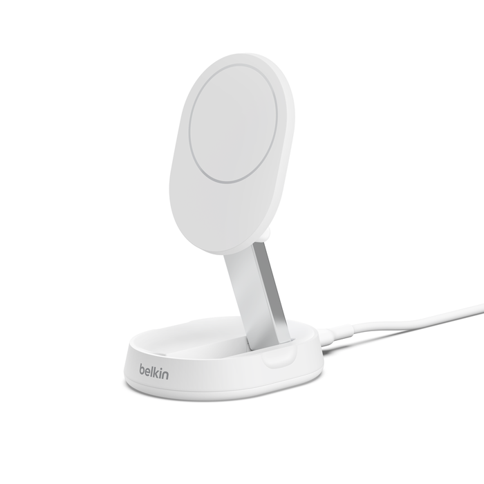 Convertible Magnetic Wireless Charging Stand with Qi2 15W, White, hi-res